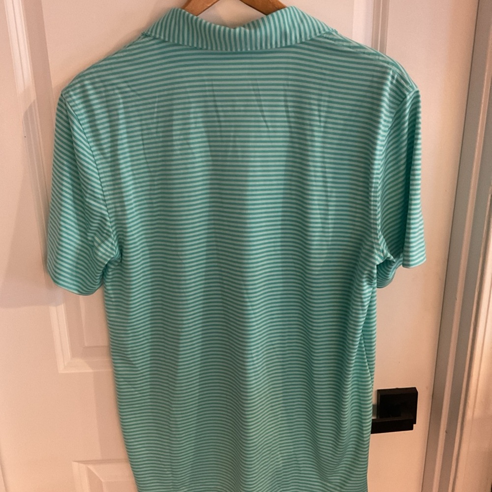 Croft & Barrow Performance Aqua Striped Short Sleeve Polo Shirt - Men’s Size Med - Picture 4 of 11